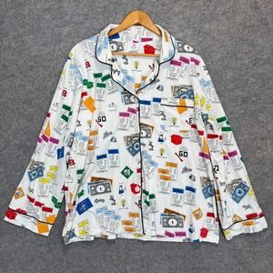 Bed Head Pajamas x Monopoly Top Adult 2X AOP All over Print Hasbro Button Sleep